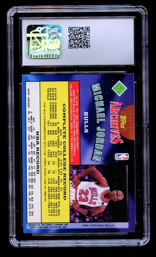 Michael Jordan #52 Topps Archives 1992-93 Chicago Bulls Basketball Card CSG 9 - Picture 2 of 2
