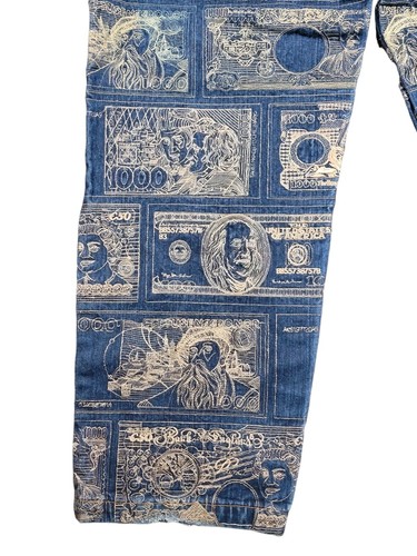 *LESEN* Vintage Y2K Member’s Property Embroidered Money Jeans 36x32 Baggy Hip Hop - Bild 5 von 15