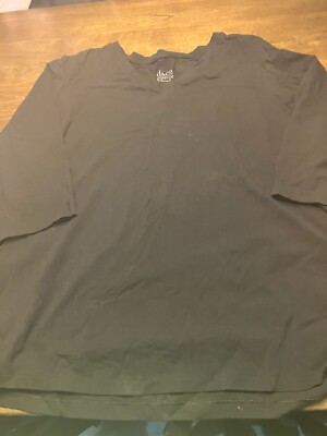 Women's D & Co Essential Black 3/4 Sleeve Shirt 3XL