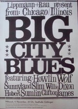 BIG CITY BLUES HOWLIN WOLF 1964 German A1 Concert poster GUNTHER KIESER NM