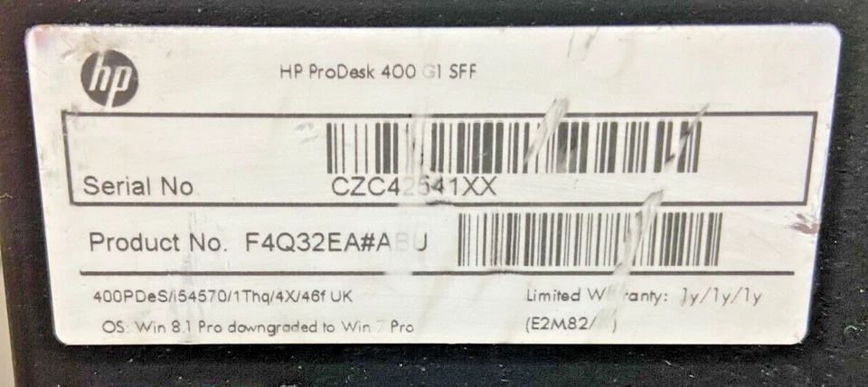 HP ProDesk 400 G1 SFF - i5-4570 3.20GHz - 8GB RAM - 256GB SSD (OFFERS OK) - Image 3 of 4