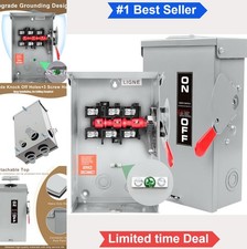 3 Pole 60 Amp Disconnect Switch Non-Fused NEMA 3R Heavy Duty Steel 120 240 Volt