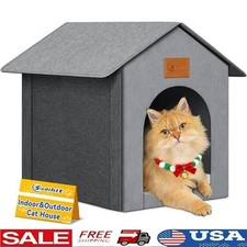 Outdoor Cat House Insulated Shelter Small Pets Easy Assembly Warm Cozy Home New