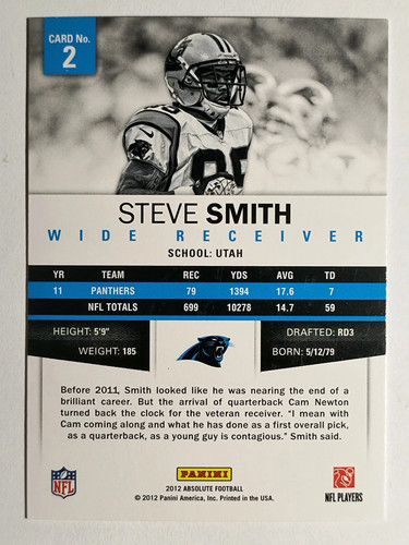 2012 Absolute Retail #2 Steve Smith - Picture 2 of 2