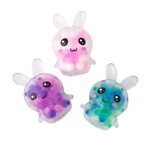 Fun Express Mini Gel Perlen klar Osterhase Quetschen Spielzeug - 1 3/4", 12 Stück - Bild 1 von 2