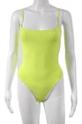 Skims Womens One Piece Sleeveless Neon Yellow Polyamide Size M