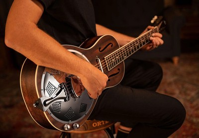 Ortega Guitars 6 String Americana Series Acoustic-Electric Parlor Resonator G...