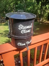 Double Steam Speckled Enamel Black Seafood Lobster Steamer Clam Corn Broth Pot