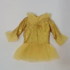Vintage Mod Shillman Barbie Clone Dress Yellow & Gold Lame 1969 Brooklyn NY HTF