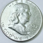 1957 D Franklin Half Dollar — 90% Silver — Circulated Coin #5224