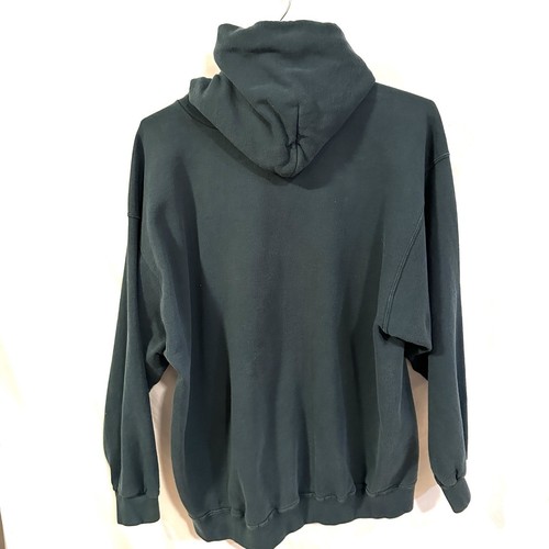 Nike Y2K Pullover Hoodie Size XL Dark Green Drawstring Hood Kangaroo Pocket - Picture 6 of 10