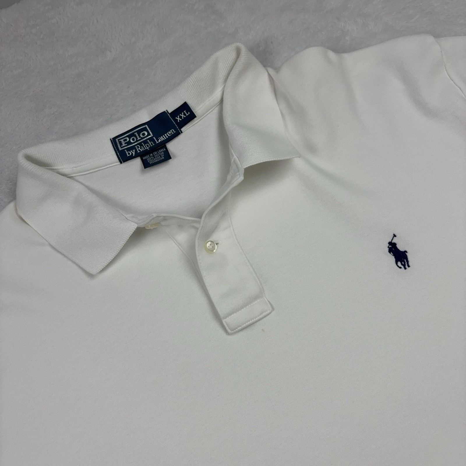 Polo Ralph Lauren Polo Shirt Mens 2XL White 100% Cotton Pony Logo Classic