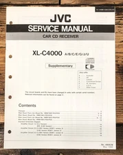 JVC XL-C4000 Car CD  Supp. Service Manual *Original*