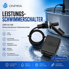 Produktbild von 4er-Pack Schwimmerschalter Horizontal – PP, 0,5A, 220V, Für Wassertanks, Aquarien & Hydrokultur