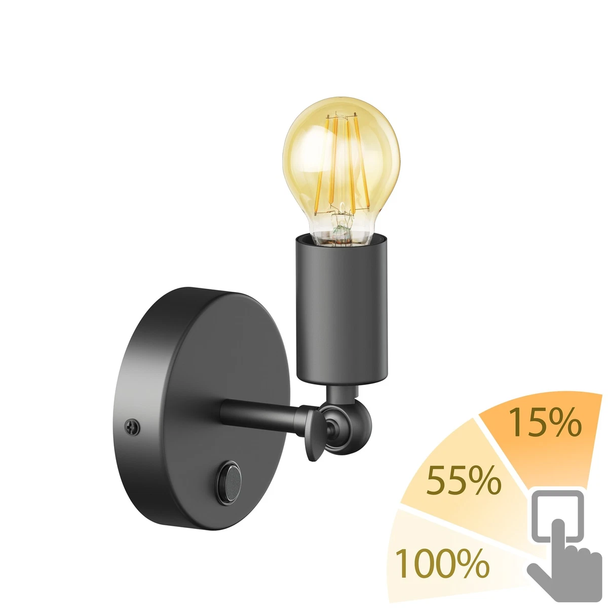 ZMH Suspension 1 flamme Noir Lampe à suspendre Table à