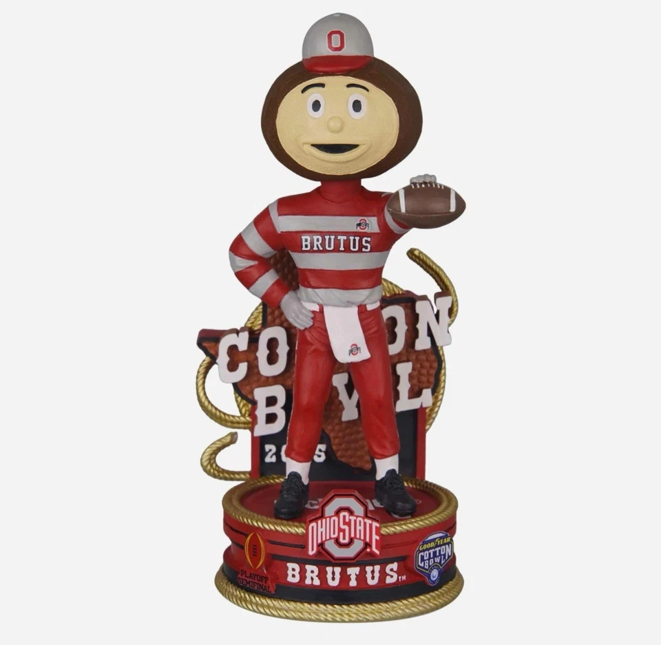 Ohio State Buckeyes Cotton Bowl Ganador Mascota Bobblehead FOCO NUEVO CAJA ORIGINAL NUEVO EN CAJA Foto 2 de 4