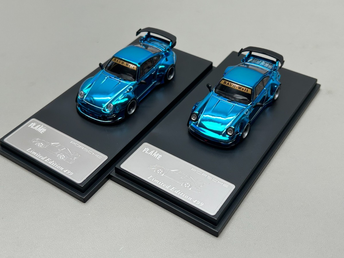 Flame 1:64 Porsche RWB 993/964 Blue Alloy Diecast Car Model | eBay