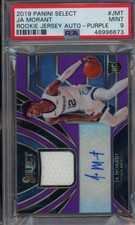 2019-20 Panini Select #RJA-JMT Ja Morant Rookie Jersey AUTO Purple PSA 9 #/99