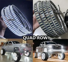 JHB 4PCS 17.5''QUAD ROW Pure WHITE Strobes LED Truck Wheel Rim Lights Set