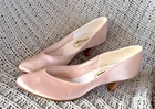 Vintage 1960's Pink Satin Touch Ups by Walker of Boston Women's Heels Size 7.5