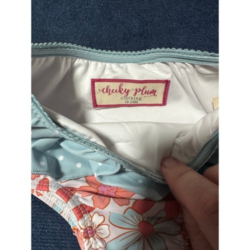 Frecher Pflaumen Badeanzug Kleinkind Mädchen 18-24m Neu mit Etikett Blumen Boho Zweiteiler - Bild 6 von 6