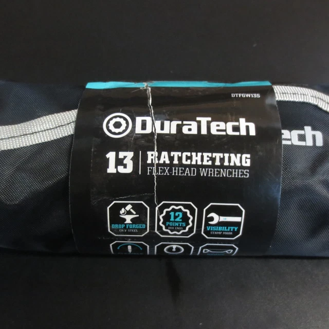 DURATECH FLEX HEAD RATCHETING COMBINATION WRENCH SET, SAE 13 PC