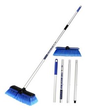 PBT Car Wash Brush with Long Handle 10'' Larger Soft Bristle Brush Head Rubber