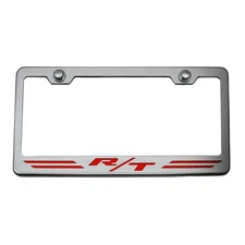 ACC Plate Frame Red Carbon Fiber R/T Inlay fits Dodge Challenger/Charger-Striped