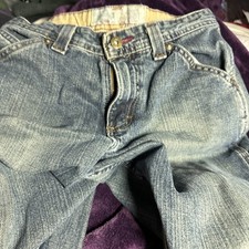Lee Dungarees Mens X-Line Actual Blue Denim Bootcut Light Wash 16 R Adjustable