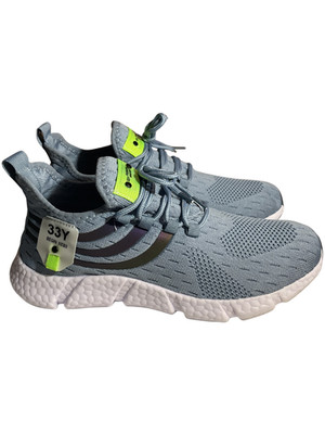 Men's Ice Blue Knit Athletic Sneakers - Lightweight Running & Gym Shoes (Size 9)