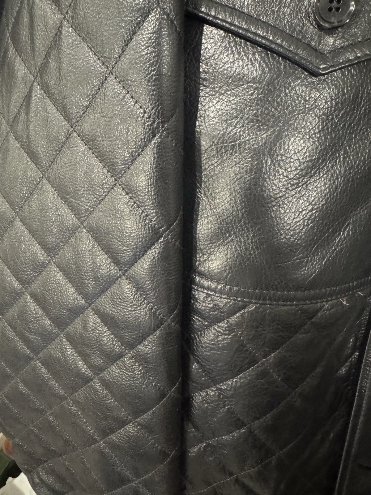 BALLY Men's Quilted Calf Leather Jacket Real Shearling Collar  Coat US 50 image 9