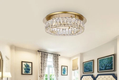 Elegant Lighting 3503F18 Monroe 18"W LED Semi-Flush Ceiling - Black - Picture 11 of 12