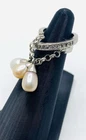 Vintage Signed Sterling 925 Silver Dangling Fuad Pears Ring/ Ring Size 2.5 E3
