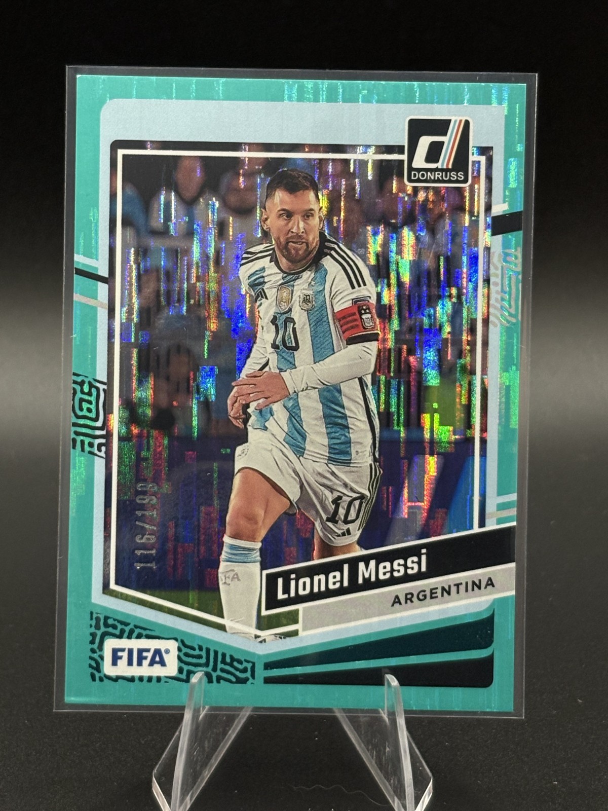 Lionel Messi 2023-24 Panini Donruss FIFA Teal /199 #1 
