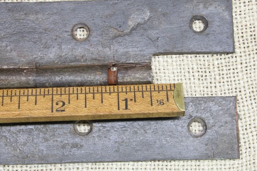 2 Old H Door Hinges 1700's Jelly Cabinet Blacksmith Forged Colonial Wrought Iron - Picture 9 of 23