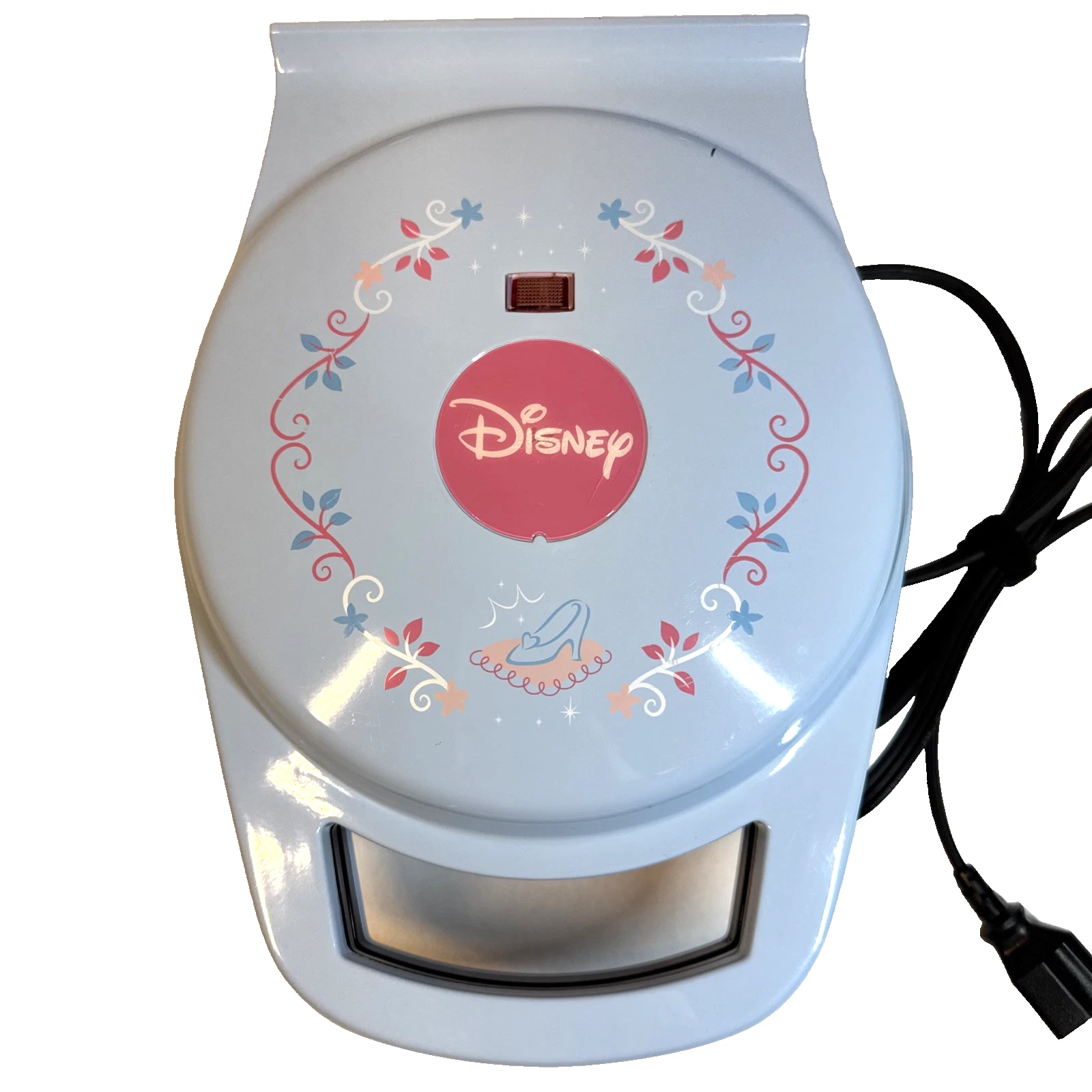 Vintage 2005 Disney Cinderella Blue Waffle Maker Villaware #55200 Tested Works!