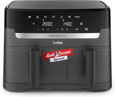 Image of Tefal Easy Fry Dual Air Fryer EY901HG0, 8.3L, 2 Drawers, 7 Programs, Coal Grey