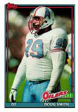 1991 Topps #234 Doug Smith RC Rookie Houston Oilers Football Card. rookie card picture