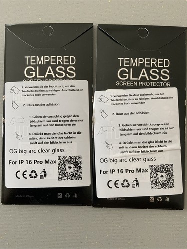 2x Displayschutz Panzerfolie für iPhone 16 Pro Max Schutzglas - Bild 2 von 2
