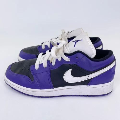 Nike Sneakers Ragazzo Air Jordan 1 Low 553560 501 Viola Nero Taglia 4.5 Y Donna 6