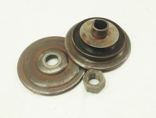 Vtg Stanley 667 7" Bench grinder LH Thread Arbor nut & washers Flanges
