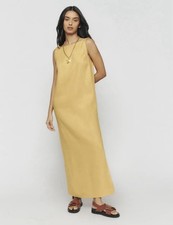 Reformation Mochi Linen Maxi Dress - Saffron Yellow - Size Small
