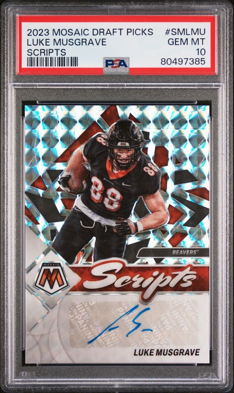 Luke Musgrave Panini Mosaic Draft Picks Scripts #SMLMU Base