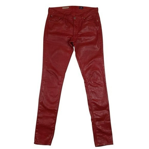 AG ADRIANO GOLDSCHMIED Damen 27R Super Skinny Fit Coated Jeans ROT - Bild 3 von 16