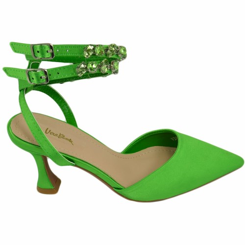 Scarpe decollete mules donna elegante punta in raso verde tacco10 cerimonia  alla | eBay