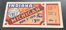 1931 Michigan v. Indiana football game ticket stub UM IU seat 25 31 4