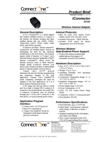 Adaptador de Internet inalámbrico ConnectOne iC101 iC101-FM-C-0 módem de serie a inalámbrico - Imagen 4 de 8