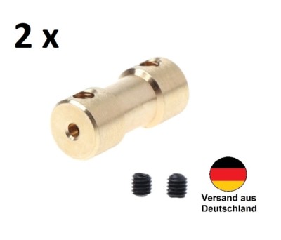 2 Stück Wellenkupplung 3D-Drucker Modellbau Messing shaft coupling clutch Welle