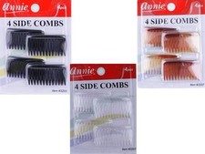 4 PIECES 4 SIDE COMBS HAIR ACCESSORIES CLEAR/BLACK/BROWN