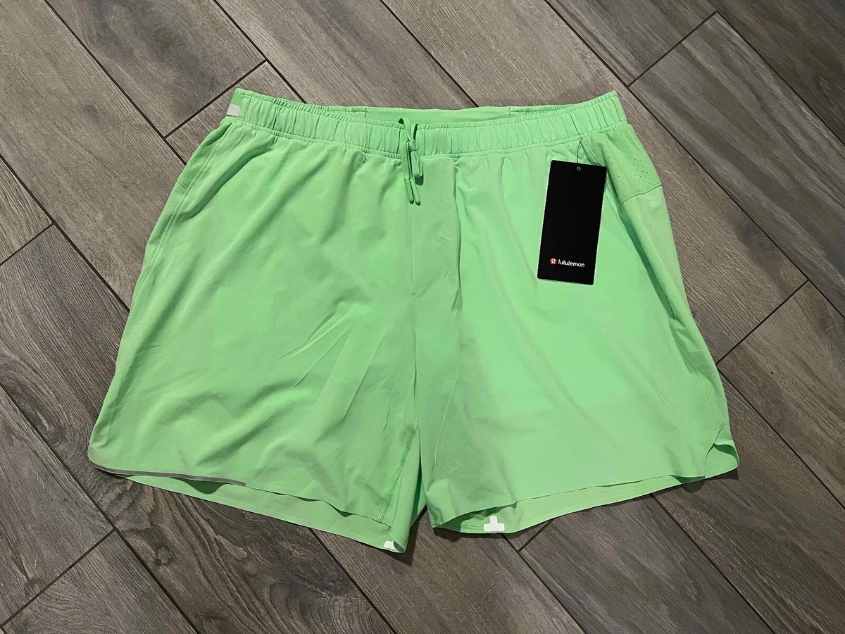 LULULEMON MENS SURGE SHORT 6 LINED, SCREAM GREEN LIGHT, NWT, XXL